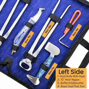Kit de herramientas de herrador de caballos, pinza de uñas de caballo, extractor, cuchillo de pezuña de recorte, amortiguador, herramienta de selección de pezuña e instrumento veterinario Clincher - Product Image 4