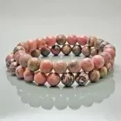 Bracelet extensible en perles de rhodonite naturelle de 8 mm, qualité AA, lisses, pour anniversaire, bijoux de guérison, vente en gros - Product Image 3