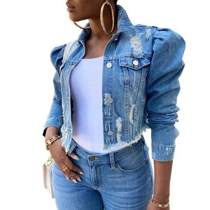 Chaqueta Vaquera Corta Personalizada de Alta Calidad para Mujer, Transpirable, Estilo Urbano, Mangas Largas, Venta al por Mayor, OEM, Moda Casual, Algodón - Product Image 3