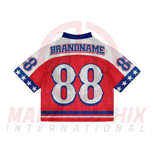 Créez votre propre maillot de football américain personnalisé, maillot de football américain rétro en mesh de haute qualité pour les jeunes - Product Image 3