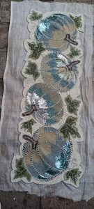 Embroidered Plant Pumpkin Beaded Modern Customizable Table <b>Runner</b> Home Decor <b>Washable</b> Hand Wash Non-Stainable - Product Image 3