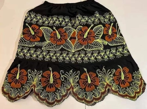 Women's High Quality Floral Embroidered 100% Polyester Hawaiian Islander Breathable Comfortable <b>Knee</b>-Length Skirt Latest - Product Image 6