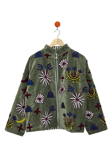Custom Boho Floral Embroidered <b>Velvet</b> Suzani <b>Quilted</b> Eco-Friendly Breathable Cotton Women's Open Front Vintage Indian Handmade - Product Image 5