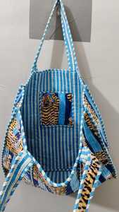 Bolsa de Mano de Algodón con Estampado de Tigre Colorido, Estilo Bohemio, Abierta, para la Playa, para Mujer, Moda de Verano - Product Image 4