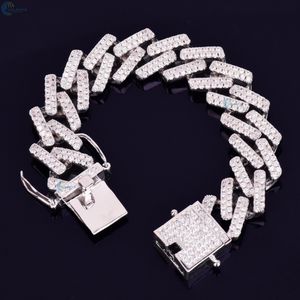 Bracelet cubain en diamant de laboratoire serti de pierres, bracelet hip-hop personnalisé avec pavé complet de pierres - Product Image 1