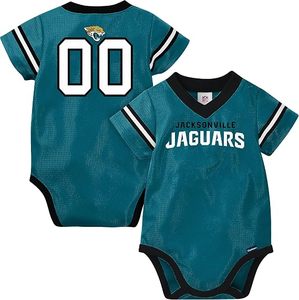 Body de Bebé de los Jacksonville Jaguars, Color Verde Azulado, Malla, Número Personalizado 00, Mono Deportivo Importado - Product Image 1
