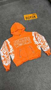 Sweat à capuche zippé sur mesure pour l'hiver, 100% coton biologique, respirant, 500 GSM, logo personnalisé OEM, fermeture éclair de haute qualité, pour homme - Product Image 2