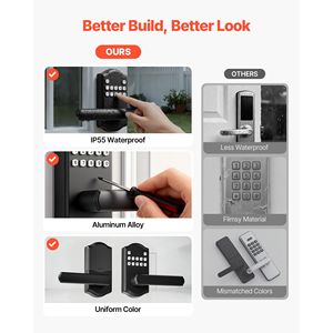 Maniglia per Serratura Elettronica Senza Chiave Personalizzabile con Blocco Automatico e Tastierino Codificato dall'Utente per Porte in Legno - Product Image 5