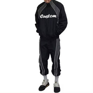 Wholesale Custom Mens Color Block Patchwork Windbreaker Jacket and Nylon Track <b>Pants</b> Set Lightweight windbreak Tracksuit - Product Image 4