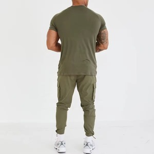 Camiseta de Manga Corta para Hombre, de Secado Rápido, Corte Ajustado, Cuello Redondo, Color Sólido, Tejido de Punto Jersey, Estilo Deportivo, Verde - Product Image 5