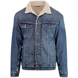 Unisex Vintage Washed <b>Denim</b> Bomber <b>Jacket</b> Casual Eco-Friendly Anti-Bacterial Wool <b>Lined</b> Baseball <b>Jacket</b> Custom Zip Streetwear - Product Image 5