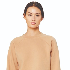 Cropped <b>Crewneck</b> Sweatshirt Heavyweight Fleece Raglan Sleeve Cropped Pullover Casual Activewear Unisex Wholesale - Product Image 4