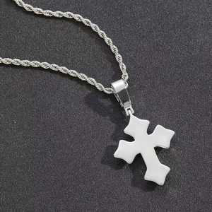 Collar con Colgante de Cruz de Moissanita Chapado en Oro y Plata, Joyería de Fe Cristiana, Estilo Hiphop, Unisex - Product Image 3