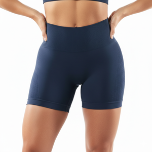 กางเกงขาสั้นออกกำลังกาย/วิ่ง/ปั่นจักรยาน เอวยางยืดสูง นุ่มมาก ไร้ตะเข็บ ผ้ายืดสี่ทิศทาง ผลิตจากผ้าสแปนเด็กซ์/ไนลอน พร้อมตัวอักษร - Product Image 2