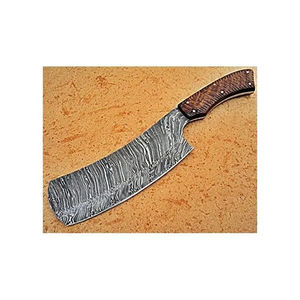 Burraq DIY OEM Custom Handmade Damascus Steel Chef Cleaver Multi-Functional <b>Twist</b> Pattern <b>Knife</b> Leather Sheath Kitchen Use - Product Image 4