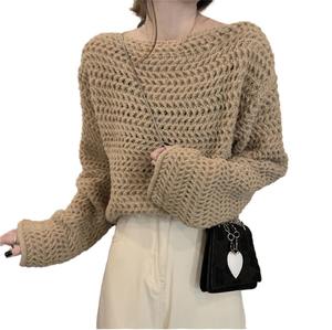 Suéter de Mujer, Nuevo Modelo de Invierno, Manga Larga, Corte Holgado, Sexy, Estilo Urbano - Product Image 1