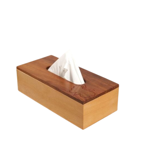 Boîte à mouchoirs en bois naturel populaire pour comptoir de salle de bain, décoration de table pour la maison et le bureau, boîtes à mouchoirs en solde - Product Image 4