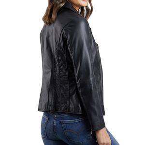 เสื้อแจ็คเก็ตหนังแกะแท้สำหรับผู้หญิง PIHA SPORTS แขนยาว ระบายอากาศ กันลม สไตล์วินเทจ สำหรับฤดูหนาว ปิดด้วยซิป - Product Image 2