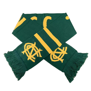 Écharpe de sport en acrylique imprimée verte et jaune, longue, isolante thermiquement, pour hommes, pour les fans, vêtements d'hiver - Product Image 1
