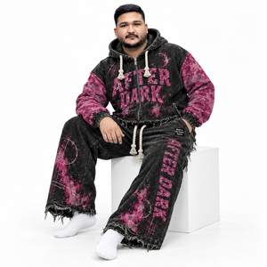 Conjunto de Sudadera con Capucha de Forro Polar Lavado al Ácido y Pantalones Anchos de Chándal Personalizados Unisex con Gráficos Desgastados y Etiqueta Personalizada - Proveedores OEM - Product Image 2