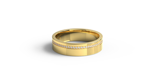 Luxury 18K Gold <b>Diamond</b> <b>Ring</b> Wide Band Micro Pave Eternity Row Round Cut <b>Diamonds</b> Unisex Wedding <b>Rings</b> Jewelry Gift - Product Image 1