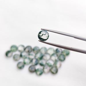 Fabrication de bijoux AAA ++ qualité naturelle mousse Agate plat rond à facettes 8mm pierres précieuses en vrac pour bijoux de mode - Product Image 4