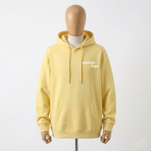 New Design Solid Custom Front Logo High Quality 100% Cotton Fleece Custom Hoodies for Men Spring - Product Image 3