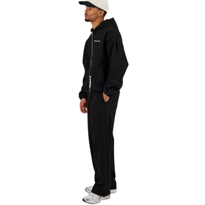 Men's Two Piece Hooded Tracksuit Full <b>Zip</b> Sweatshirt <b>Side</b> Pockets Elastic Waist Straight Leg <b>Trousers</b> Loose Casual Lounge Outfit - Product Image 4