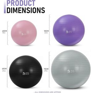 Palla da Yoga e Pilates in 4 Misure, Ottima per Fitness e Fisioterapia - Pompa Rapida Inclusa, Eccellente per Accessori per Esercizi - Product Image 5