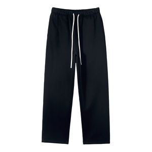 Custom <b>Black</b> <b>Women</b> Wide Leg Sweatpants Drawstring Waist Relaxed Lounge <b>Pants</b> Wholesale USA UK EU B2B Apparel Buyers Stock Pro - Product Image 1
