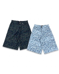 High Quality Retro <b>Men</b> Baggy <b>Jean</b> Shorts Hip Hop Printed Denim Summer Streetwear Loose Fit Unisex Casual Wide Leg Camo Shorts - Product Image 1