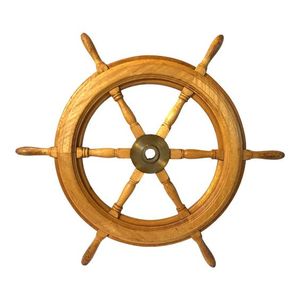 Wooden <b>Ship</b> <b>Wheel</b> Distinguished Nautical Wall Ornament Intended to Enhance Residential Spaces with Maritime Style - Product Image 3