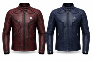Blouson de moto en cuir inspiré des courses |   Noir Rouge Bleu |   Fabricant OEM ODM |   Qualité de conception haut de gamme |   Vêtements de course - Product Image 5