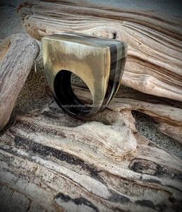 Polished Natural Buffalo Horn <b>Bracelet</b> Cuff Handicraft Dome Bangle with <b>Love</b> Style Souvenir at Economical Price - Product Image 1