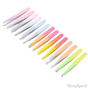Pince à épiler colorée en acier inoxydable pour sourcils, dégradée, inclinée, pour maquillage, vente en gros d'usine, essentiels de beauté - Product Image 5