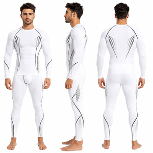 Ensemble de compression pour homme, vêtements de sport légers, tenue en deux pièces, matière respirante et extensible, design confortable, parfait - Product Image 6