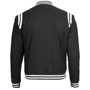 Custom Patch Embroidered <b>Men's</b> Winter Striped <b>Varsity</b> <b>Bomber</b> <b>Jacket</b> - Product Image 1