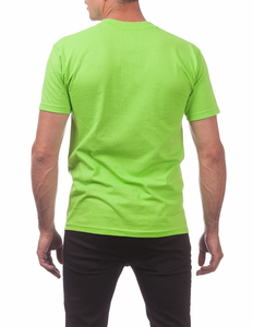 T-shirt pour homme à col en V, manches courtes, coupe classique, vert uni, jersey de coton, vêtement décontracté - Product Image 3