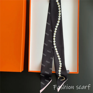 Nouveau foulard coréen d'été pour femme, petit foulard en sergé avec boucle décorative et ruban, idéal pour la poignée de sac ou comme bandeau, souvenir - Product Image 4