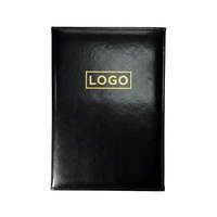 Menu de café en cuir PU noir A4 de haute qualité, personnalisable avec logo, pour les fournitures d'hôtels et de restaurants