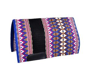 Almohadilla de Silla de Montar de Algodón con Patrón Navajo Colorido, Centro Negro con Detalle de Cuero, Cómoda para Montar (Personalizable) - Product Image 2