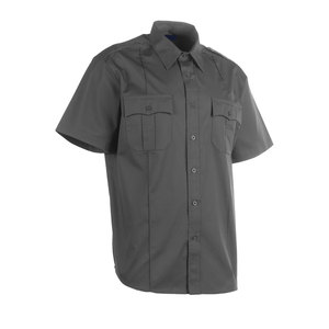 Uniformes de guardia de seguridad con botones de Color gris personalizados, camisa con cuello de manga corta para adultos - Product Image 1