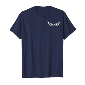 Camiseta de algodón de manga corta con cuello redondo para hombre, color azul marino, corte regular, color sólido, informal, de punto, diseño liso - Product Image 2