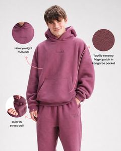 เสื้อสเวตเชิ้ตมีฮู้ดสีเขียวอมฟ้าสำหรับผู้ชาย ทรงโอเวอร์ไซส์ ผ้าฝ้ายฟลีซ สวมใส่สบาย มีกระเป๋าหน้า เหมาะสำหรับใส่ในฤดูใบไม้ร่วง - Product Image 6