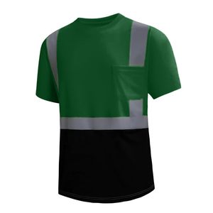 Chemise réfléchissante à manches courtes 100% polyester haute visibilité pour les travailleurs de la construction et des sites industriels - Product Image 1