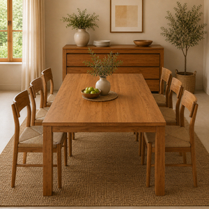 Table à manger rectangulaire Nesta 6 places en teck massif de haute qualité, design scandinave, meubles pour la maison, utilisation en restaurant - Product Image 6