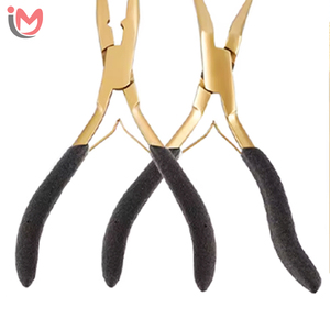 Hair Extension <b>Pliers</b> <b>Set</b> with Micro Ring Remover Tools Gold Metal Handle Black Grip for Installation and Removal - Product Image 4