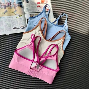 Débardeur de yoga contrasté pour femme avec soutien-gorge de sport push-up, bretelles convertibles, extensible, respirant, antichoc, pour le fitness - Product Image 6