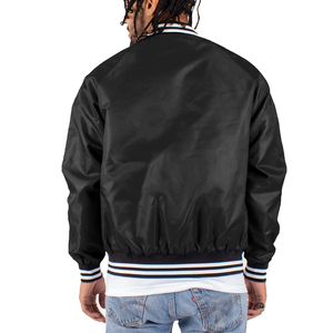 Veste bomber en satin à manches longues, respirante, à séchage rapide, de couleur unie, tendance, sur mesure, de qualité supérieure - Product Image 2