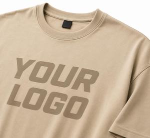 Camiseta de Hombre, Talla Grande, con Logotipo Personalizado, Cuello Redondo, Manga Corta, Tejido Grueso de 220g, Estampado Frontal, Estilo Casual, 100% Algodón, Transpirable - Product Image 3